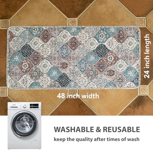 4PACK Washable Pee Pads for Dogs (24x48 Inch (Pack of 4) / Dark Red/Multi)