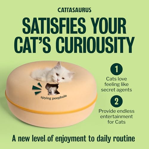 Peekaboo Cat Cave Donut for Multiple & Large Cats up to 30 (Pastel Macaron / Large)