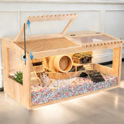 Wooden Hamster Cage (32.0"L x 16.0"W x 15.0"H)