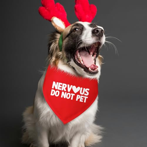 Nervous Do Not Pet Dog Bandana Service Bandana Service Dog in Training Funny Pet Accessories Shy Dogs Gift Nervous Anxious Scarf for Small Medium Dogs & Cats (N)