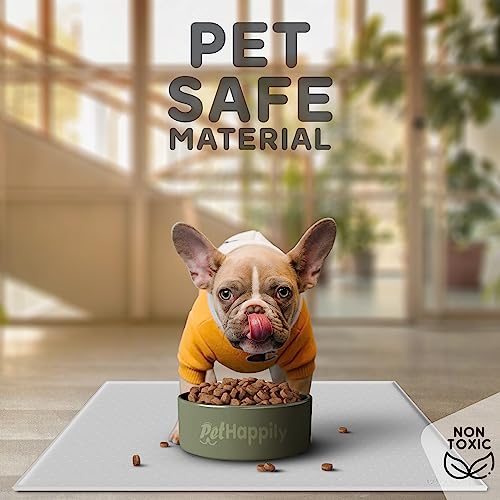 Dog Food Mat 24x15 Raised Edges Dogs Mat for Food and Water Prevent Spill (24" x 15" / Mist)