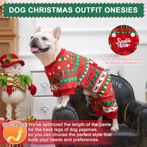 Dog Christmas Pajamas (Red / Medium)