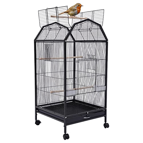 40 Inch Wrought Iron Bird Cage with Open