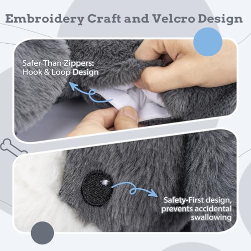 Heartbeat Puppy Toys Dog Heartbeat Toy for Anxiety Relief Calming Aid (Dark Grey)