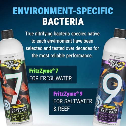 FritzZyme 7 Live Nitrifying Bacteria Naturally Removes Amonia & Nitrite for Freshwater Fish (16 oz)