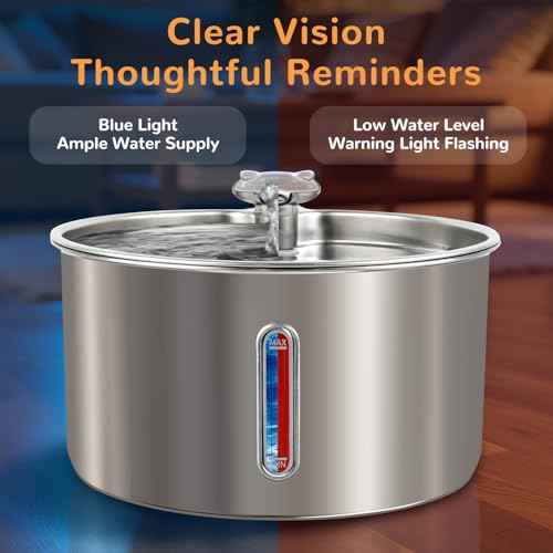 Stainless Steel Cat Water Fountain (Stainless Steel+20 Filter)