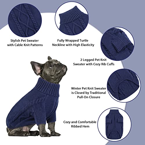 Small Dog Sweater for Small Dogs Boy (X-Small / Dark Navy)