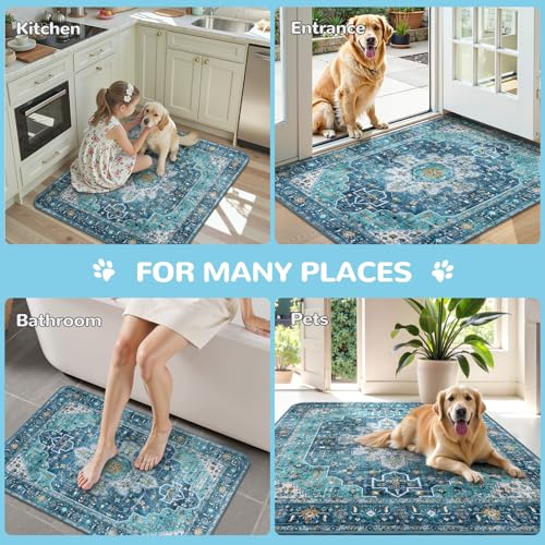Reusable Washable Puppy Pads (Blue / 3FT x 4FT (Pack of 2))