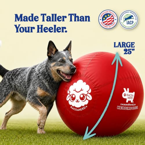 25" Original Herding Ball for Dogs (Cherry - L 25" Herding Ball Set / L 25")