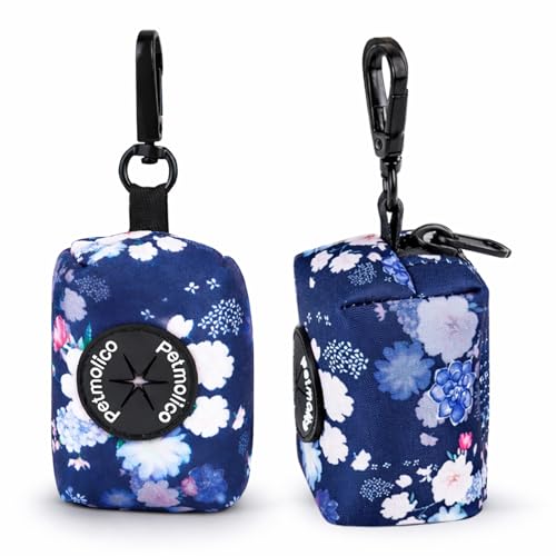 Dog Poop Bag Holder Dispenser 2 Pack (Dark Blue & White)
