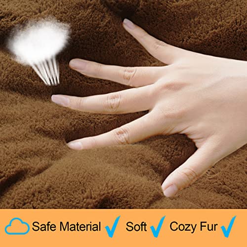 Dog Crate Pad Washable Dog Bed for Crate Small Cozy Mat 22 (22.0"L x 13.0"W x 1.0"Th / brown)