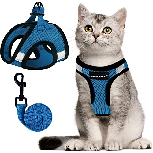 Cat Harness and Leash Set (Tranquil Teal / S(Chest 8-10"))