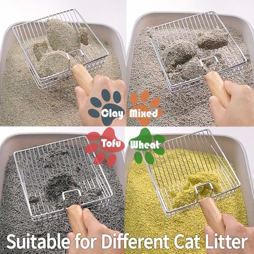 Fast Sifting Cat Litter Scoop with Holder Stand (0.2&0.4inch gap)
