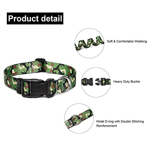 Adjustable Dog Collar (Medium / Dog Camouflage Green)