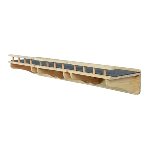 47.2" x 11.8" Natural Wood Wall Mounted Cat Shelves (B)