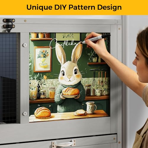 2 Story Wooden Rabbit Hutch for Outdoor & Indoor