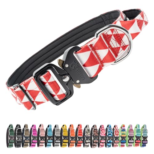 Tactical Dog Collar (Geometric Print / L: Neck 17.5" to 24.5")