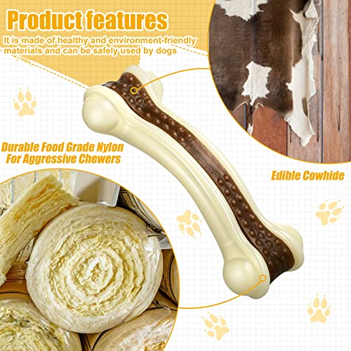 6 Pcs Nylon Dog Bones Toys for Aggressive Chewers (Large)