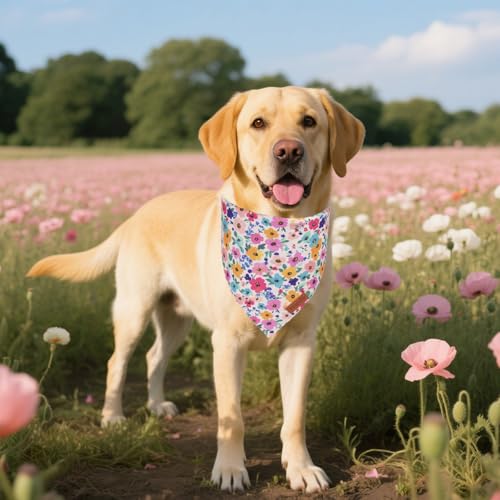 Floral Dog Bandana (X-Large / Flower-1)