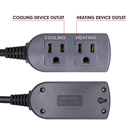 ITC308 Freezer Thermostat Heating Cooling Plug Temperature Controller Outlet 110V 1200W Digital Temp Control for Greenhouse Heater Cooler Reptile Brewing Fermentation Kegerator Probe (ITC-308+probe)