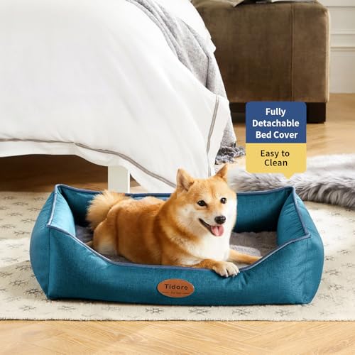 Orthopedic Dog Beds for Medium Dogs (26.4"L x 21.7"W x 6.2"Th / Peacock Blue)