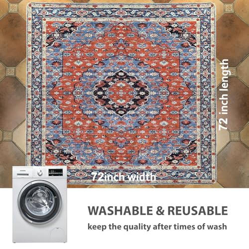 2PACK Washable Pee Pads for Dogs (72x72 Inch (Pack of 2) / Red/Floral)