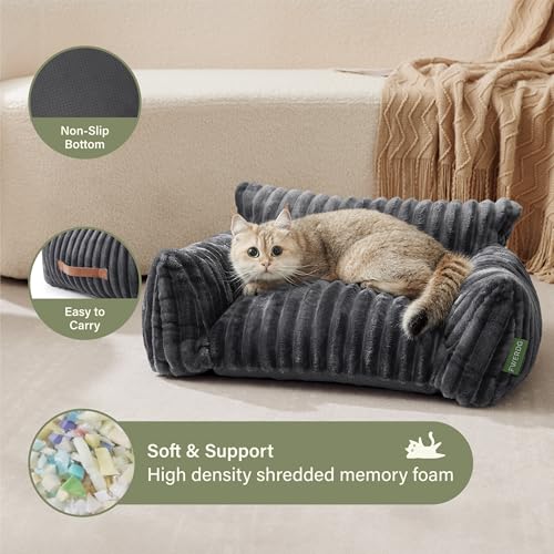 Cute Couch Bed for Pets (30.0"L x 20.0"W x 10.0"Th / Grey)