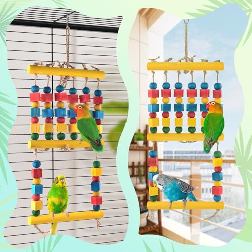 Bird Toys Parrot Chew Swing Toy with Perches Stand