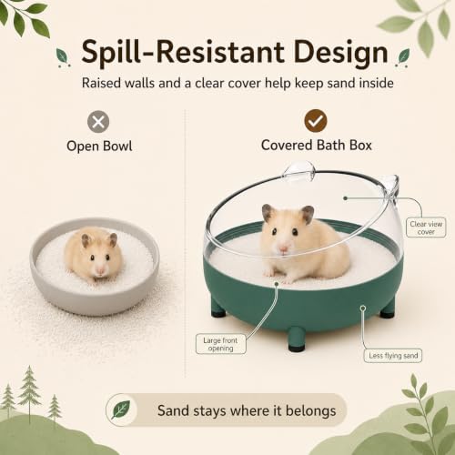 Hamster Sand Bath Container (bathtub-darkgreen)