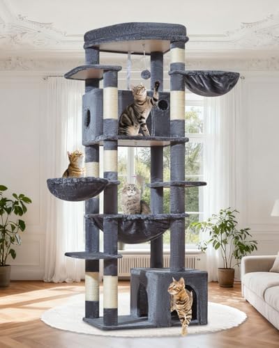 72 in Cat Tree (Smoke Gray)