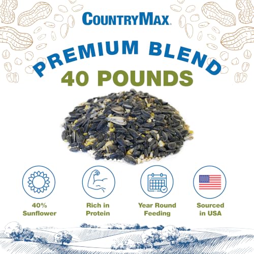 Backyard Seeds 40 LB Premium Bird Seed Blend Bulk Bag for Wild Birds (Premium Blend / 40 Pound (Pack of 1))