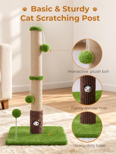 Funny Cat Scratching Posts Sturdy Scratcher Posts 33'' Green (Green / 33‘’)