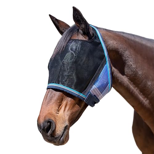 Kensington UViator CatchMask Horse Fly Mask with Web Trim UV Eye Protection Mask for Horse (181-Kentucky Blue)