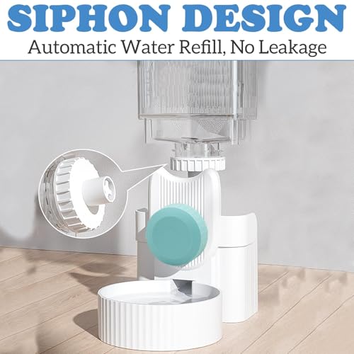 Rabbit Gravity Auto Feeder Set 35oz Hanging Automatic Food Water Dispenser Cage Automatic Feeder Set for Rabbit Chinchilla Guinea Pig Hedgehog Ferret Kitty Puppy (Blue)