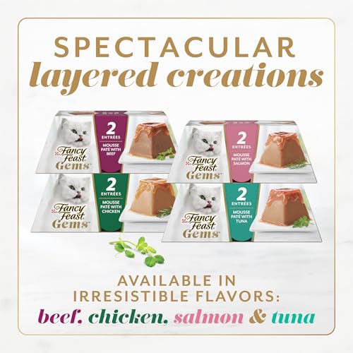 Purina Fancy Feast Gems Chicken Wet Cat Food Variety Box (4 Ounce (Pack of 8))