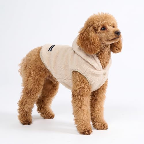 Sherpa Fleece Dog Jacket (Beige / Large)
