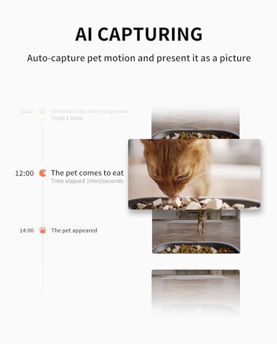 Automatic Cat Dog Feeder with Camera (White with Double Food Hopper)
