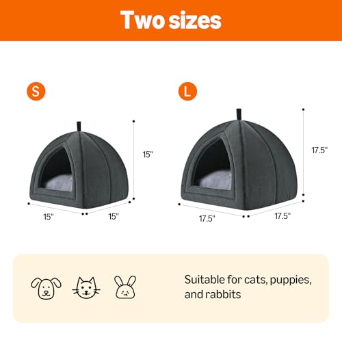 Cat Cave Bed 2 (Grey / L-17.5"×17.5"×17.5")