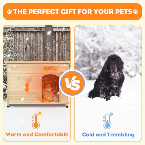 Solid Wooden Dog Crates Large Dogs Outdoor Indoor with Curtain (raw wood tone / Large)