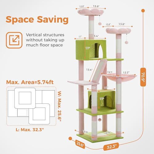Pink Cat Tower (XL-70" / Pink)