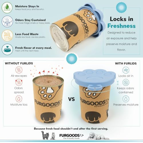 FURLIDS Blue Cat Dog Food Can Lid (Blue)