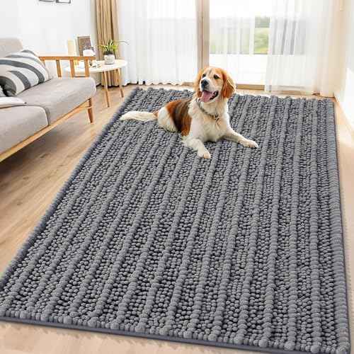 Dog Door Mat for Muddy Paws 71x46 (Layered-Dark Grey / 71"X46")