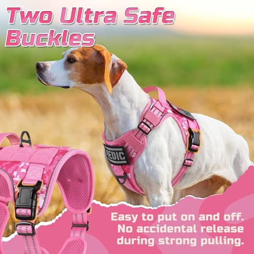 Tactical Dog Harness for Large (Pink camo / Large)