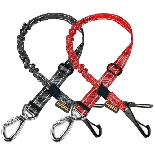 Dog Seat Belt for Car (Set Black+Red)