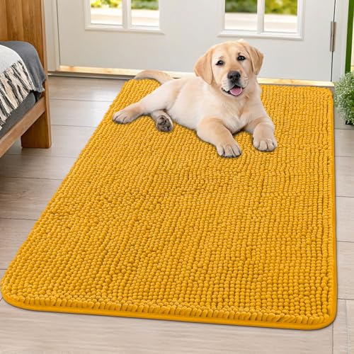 Dog Door Mat for Muddy Paws 40x32 (Golden Yellow / 40"X32")