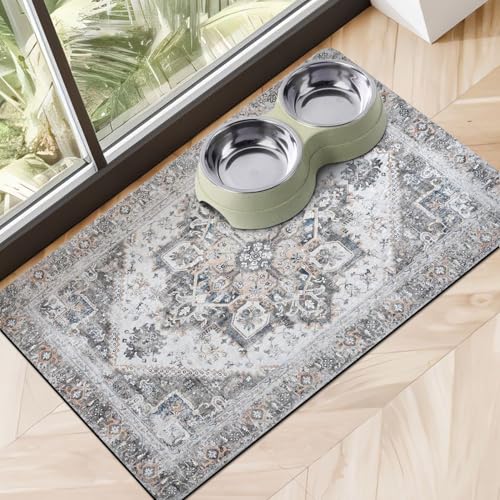 Dog Food Mats for Floors (Grey / M(16"×24"))