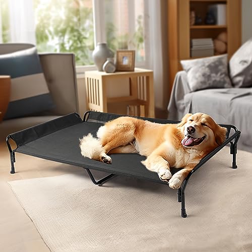Cooling Elevated Dog Bed (Black / 62.5"L x 37.0"W x 12.0"Th)