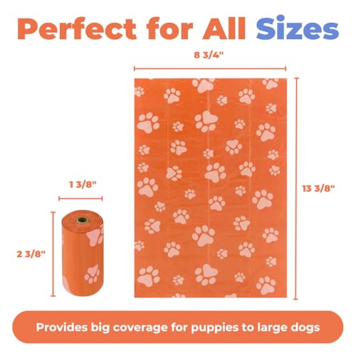 Poop Bags for Dogs (Orange / 150 Bags)