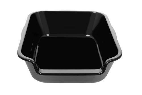 Extra Large Low Entry ABS Cat Litter Box (Small (Pack of 1) / Black)