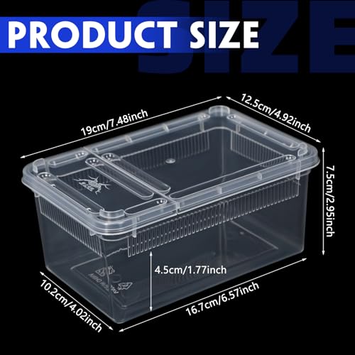 8 Pcs Reptile Breeding Box (Vent Strips / Clear / 7.48 x 4.92 x 2.95 Inch)